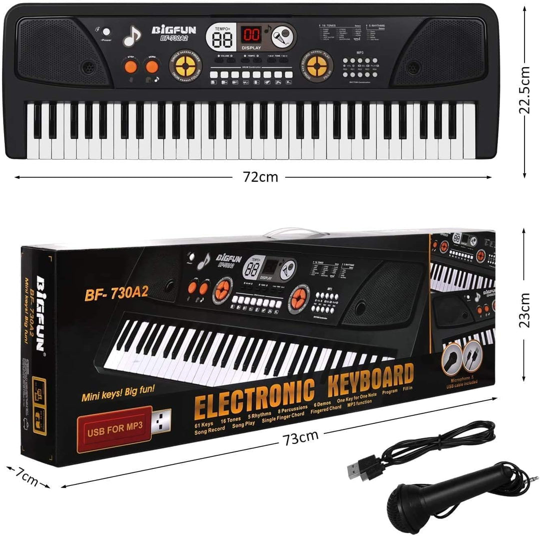 Shayson 61 Tasten Keyboard für Kinder ab 6 7 8 9 10 11 12 Jahren, Elektronische Klavier mit Mikrofon
