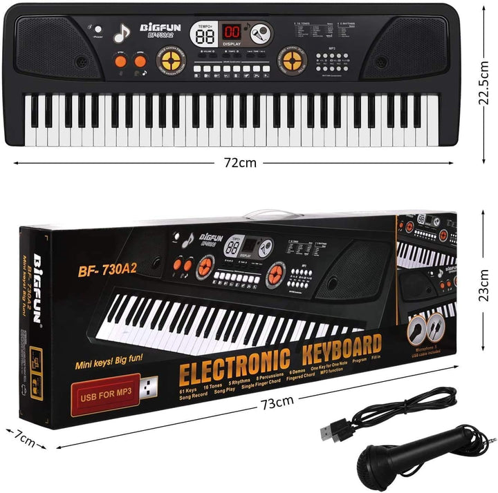Shayson 61 Tasten Keyboard für Kinder ab 6 7 8 9 10 11 12 Jahren, Elektronische Klavier mit Mikrofon