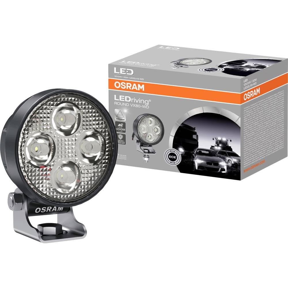 Osram LEDriving ROUND VX80-WD, LED Zusatzscheinwerfer für Nahfeldbeleuchtung, Wide, 1150 Lumen, Lich