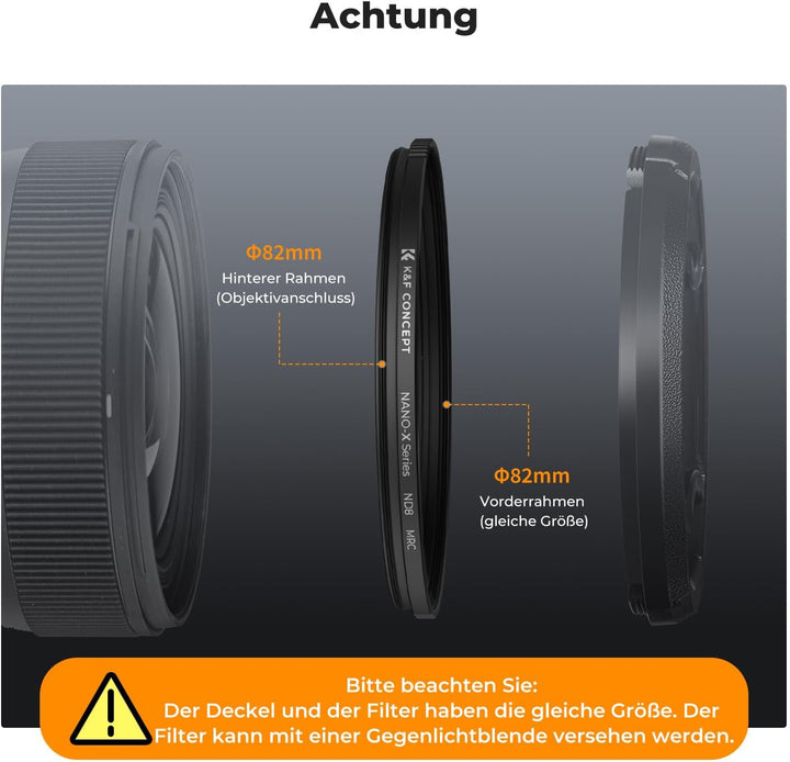 K&F Concept Nano-X Graufilter ND8 (3 Stop) 58mm ND Filter(0,9) aus optisches Glas