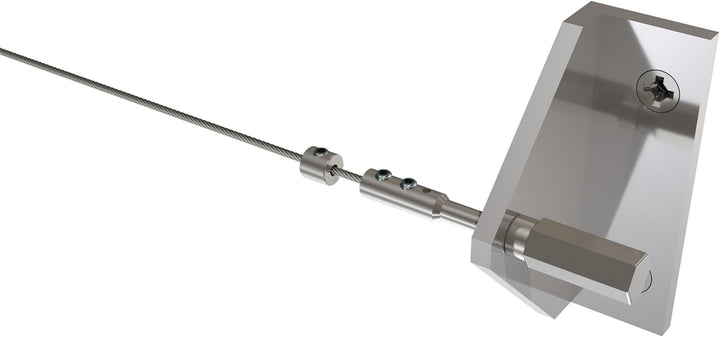 INTERDECO Seilspanngarnituren (2 Sets), Seilgarnituren, verchromt, Modo, inkl. 5 Meter Gardinenseil
