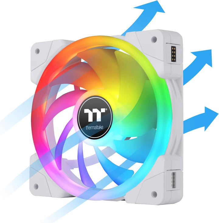 Thermaltake SWAFAN EX12 RGB White | PC Cooling Fan | TT Premium Edition | 3 Pack Daisy-Chain-Modell