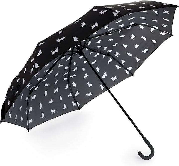 balvi Schirm Meowmbrella Farbe Schwarz Originelles Design voller Katzen Aus Nylon