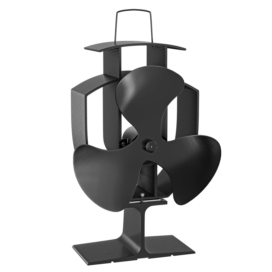 Wiltec Kaminofenventilator mit 3 Blätterm 50 bis 300°C, Ofenventilator ohne Strom, Kaminventilator f