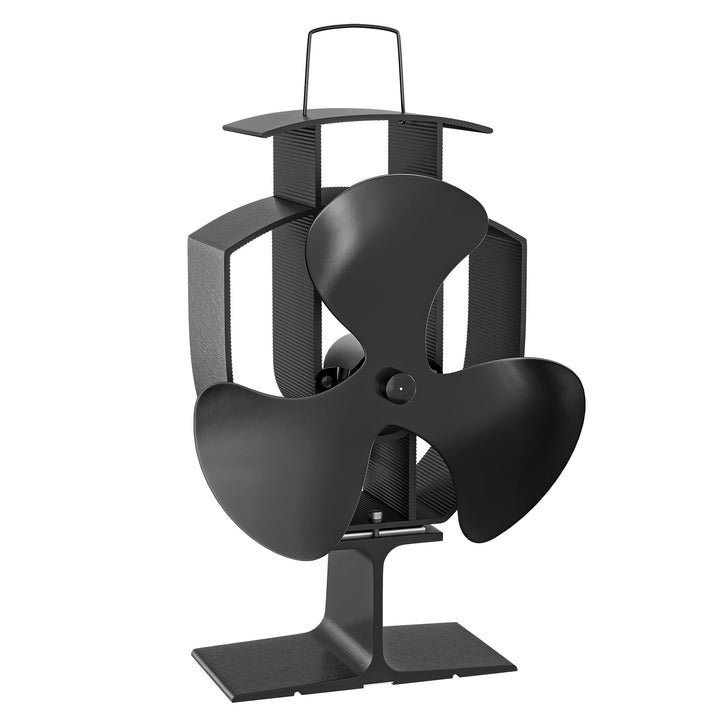 Wiltec Kaminofenventilator mit 3 Blätterm 50 bis 300°C, Ofenventilator ohne Strom, Kaminventilator f