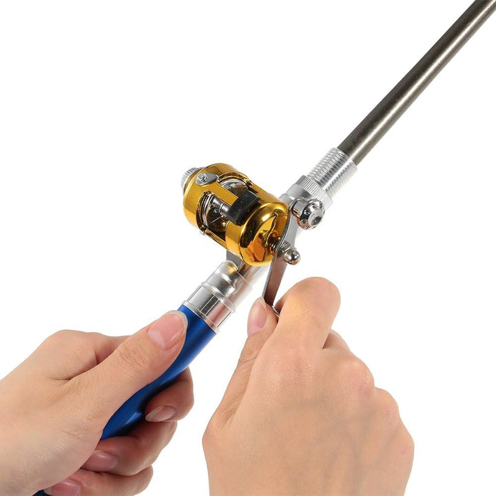 Lixada Mini Angel Reel Combo Kit, Pen Angelrute + Fishing Wheel + Angelschnur + Weiche Köder + Hooks
