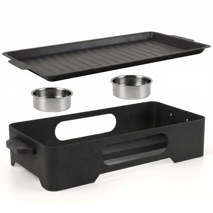 BBQ Warmhaltebehälter Grillgut, Abnehmbarem Grillrost, für Teelicht &amp; Grillpaste – Camping &amp; Zuhause