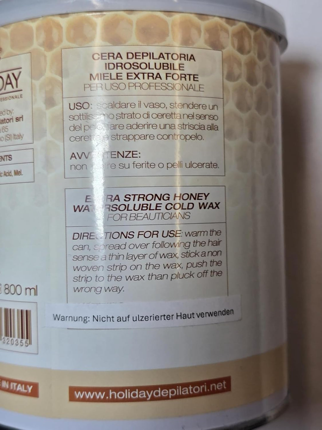 Enthaarungswachs EXTRA STRONG Zuckerpaste für die Enthaarung mit Vliesstreifen 800 ml 1 kg Dose