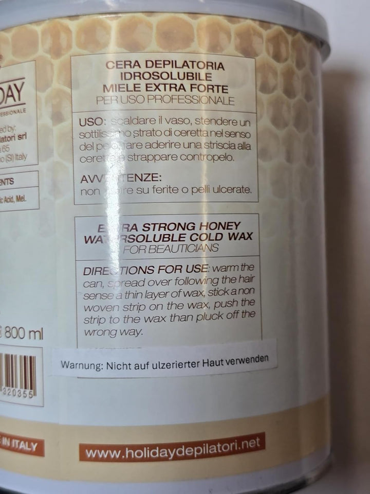 Enthaarungswachs EXTRA STRONG Zuckerpaste für die Enthaarung mit Vliesstreifen 800 ml 1 kg Dose