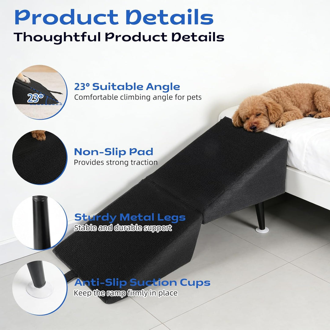 Hundetreppe Klappbar, rutschfeste Hunderampe & Weiche Haustiertreppe für Baumwolle & Leinen für Sofa