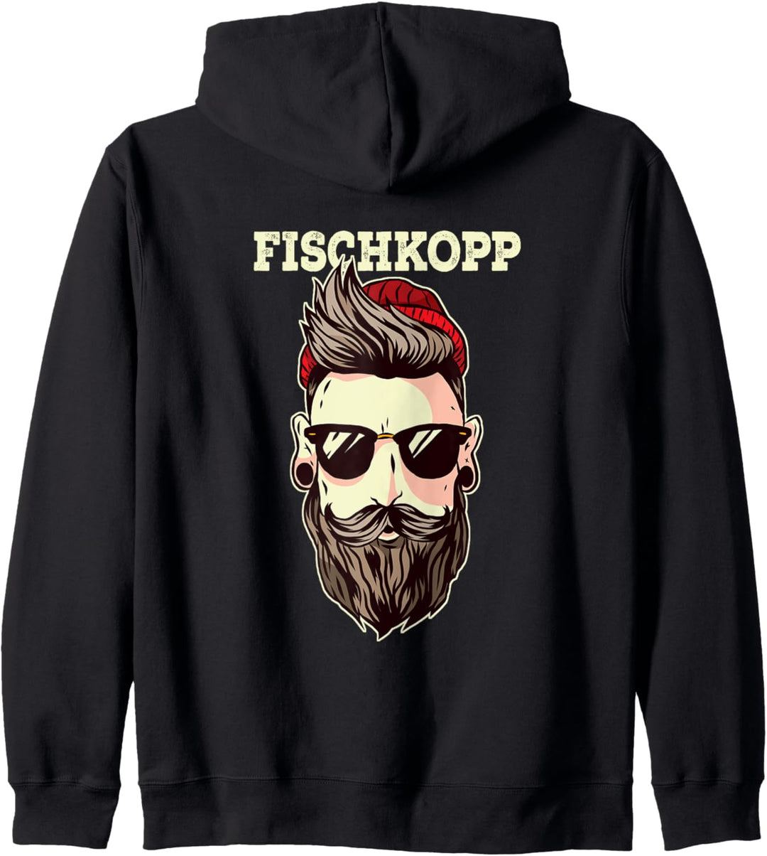 Lustiges Plattdeutsch Fischkopp Hipster T-Shirt Kapuzenjacke