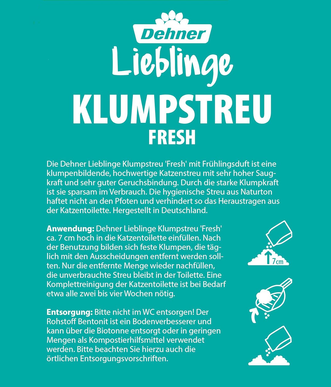 Dehner Natur Klumpstreu fresh, Naturton, 20 l 1 stück (1er Pack), 1 stück (1er Pack)