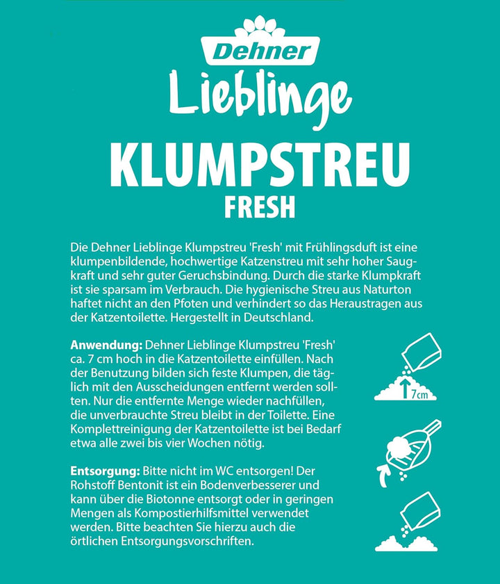 Dehner Natur Klumpstreu fresh, Naturton, 20 l 1 stück (1er Pack), 1 stück (1er Pack)