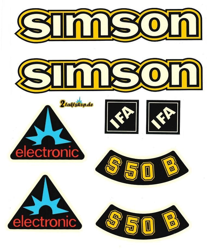 Dekorsatz Simson S50B IFA Electronic Retro Aufkleber Set DDR Style S51