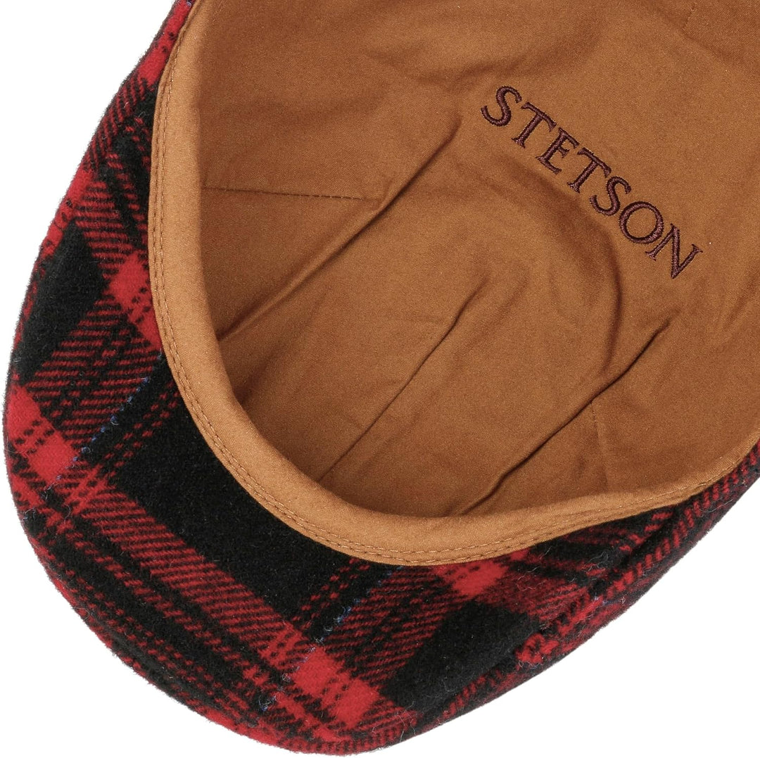 Stetson Texas Shadow Plaid Flatcap Schirmmütze Schiebermütze Wollcap Herren - Made in The EU mit Sch