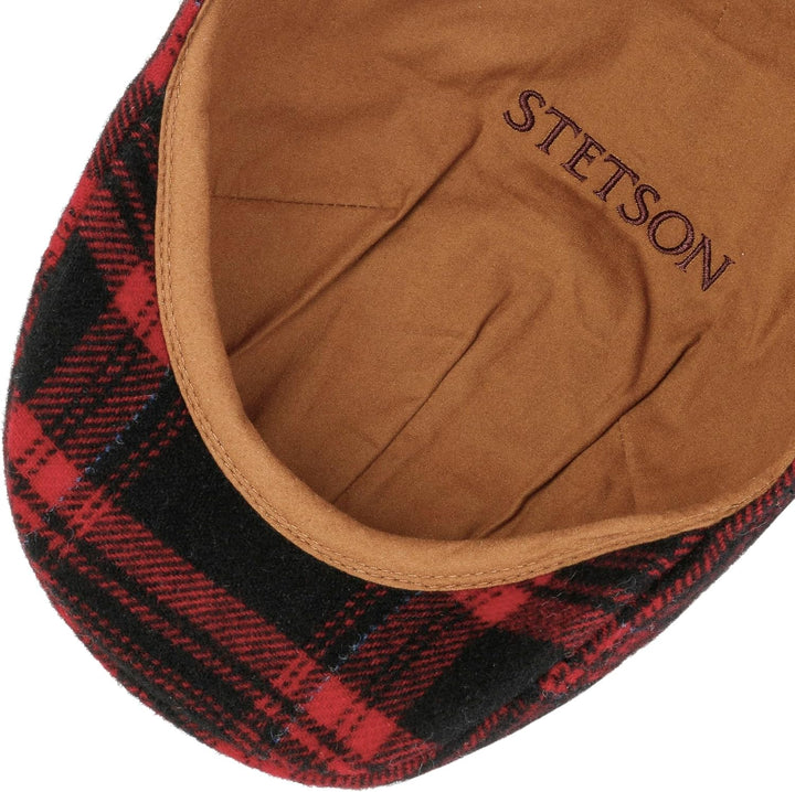 Stetson Texas Shadow Plaid Flatcap Schirmmütze Schiebermütze Wollcap Herren - Made in The EU mit Sch
