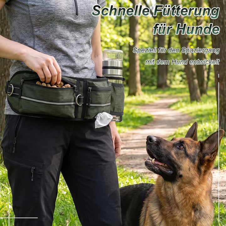 Leckerlitasche für Hunde mit Leine, Gassi Tasche Hund, Polyester