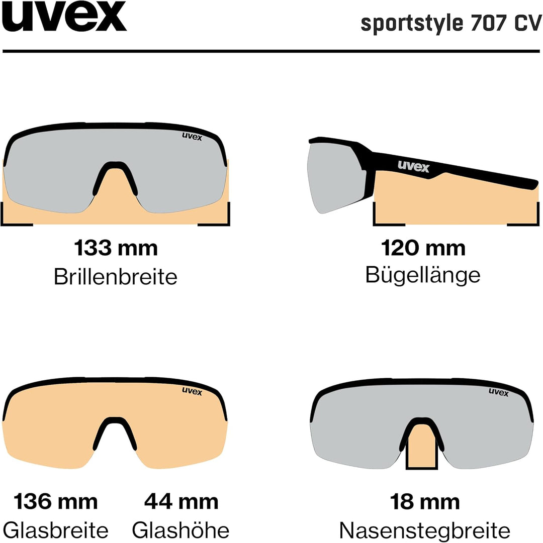 uvex Unisex – Erwachsene Sportstyle 707 Cv Sportbrille Einheitsgrösse white/outdoor, Einheitsgrösse