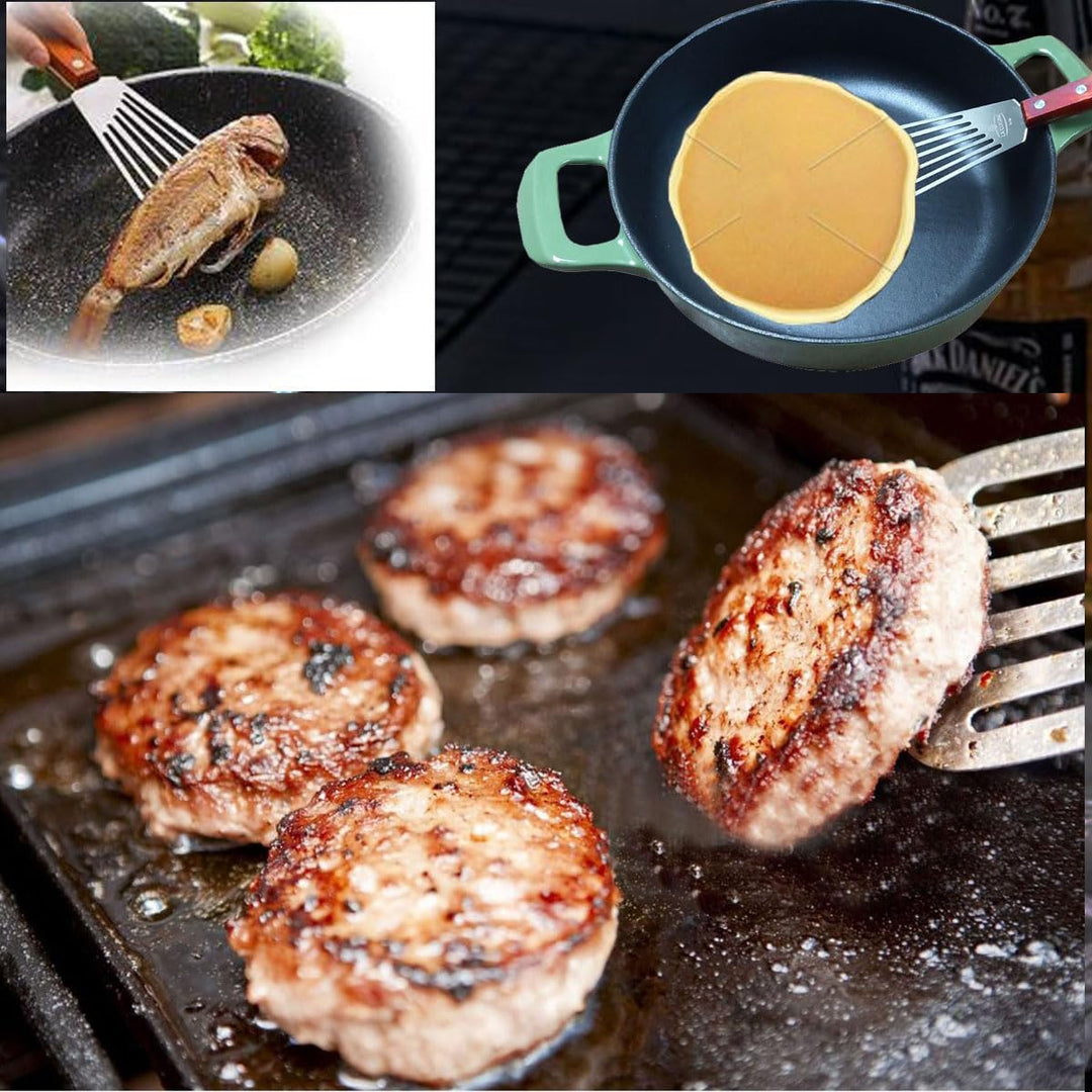 La Cuisine Pfannenwender Edelstahl mit Schlitzen zum Wenden von Fischen Fleischeiern Pfannkuchen Abg