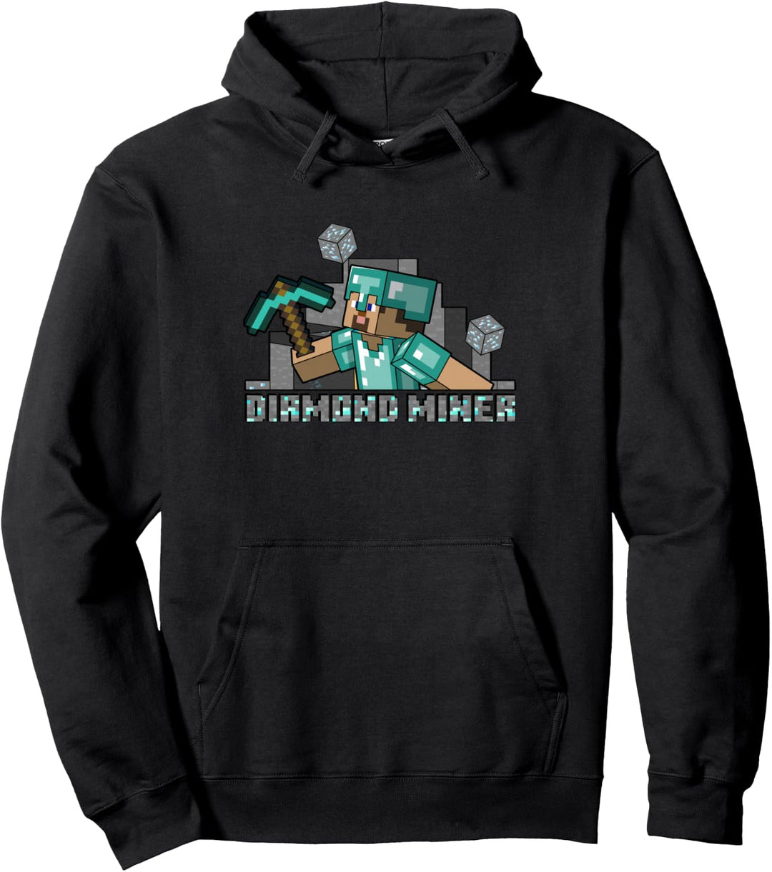 Minecraft Steve Diamantenbergmann Pullover Hoodie
