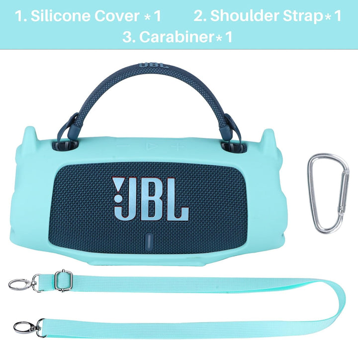 Silikonhülle Tragetasche Case für JBL Charge 6 Tragbarer Lautsprecher, mit Schultergurten und Bergst