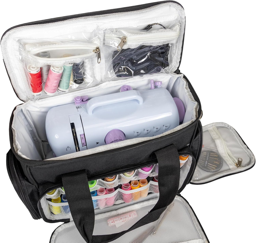 Crafts&Co® Nähmaschinentasche mit Stabilen Tragegriffen | Transporttasche für Nähmaschine mit Prakti