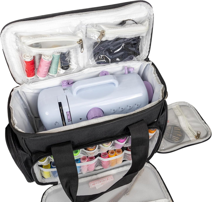 Crafts&Co® Nähmaschinentasche mit Stabilen Tragegriffen | Transporttasche für Nähmaschine mit Prakti