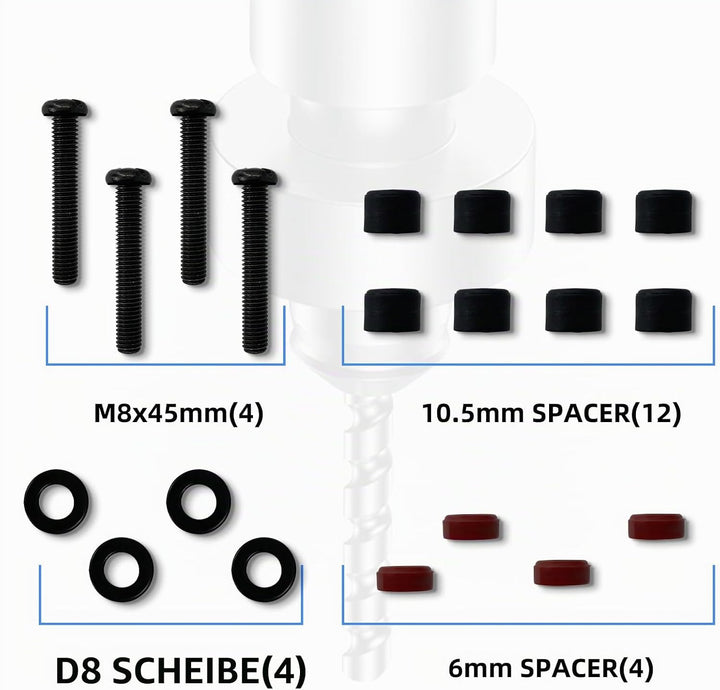 suptek M8 Schrauben für Samsung TV, M8x45mm TV Montageschrauben Schrauben mit Unterlegscheibe TV-Sch