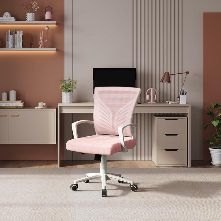 Yaheetech Bürostuhl Ergonomisch Schreibtischstuhl mit Schaukelfunktion Drehstuhl mit Gepolstertem Si