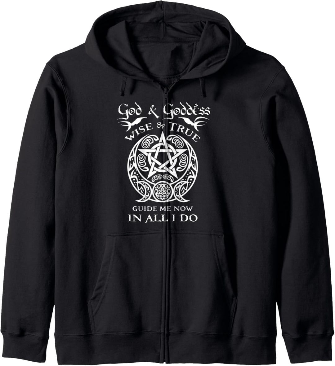 God & Goddess Wise & True Wicca Witch Occult Pentagram Kapuzenjacke