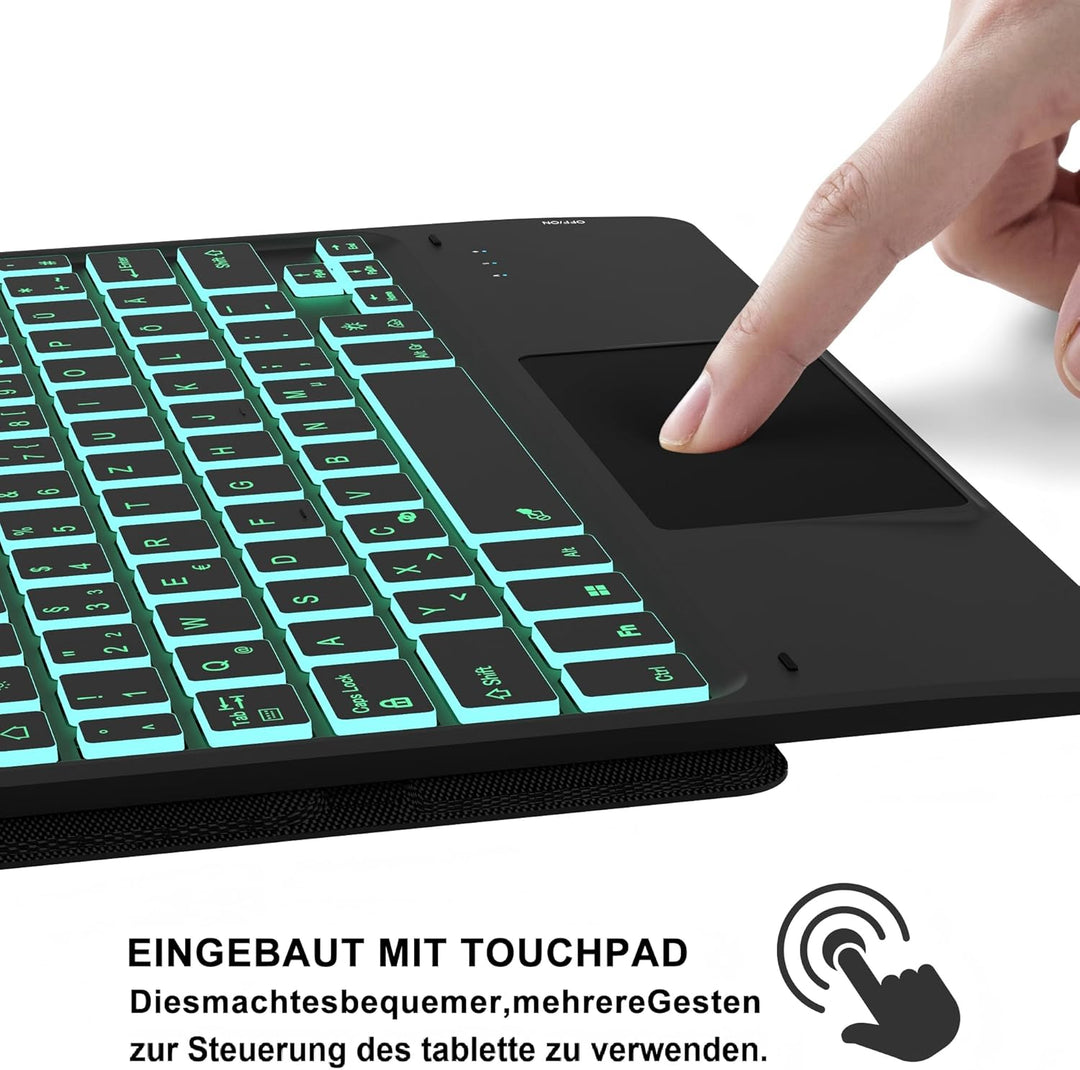 Tastatur Hülle für Samsung Galaxy Tab S10 Lite 10.9"/ S9 11"/ S9 FE 10.9"/ S10 FE 10.9 Zoll - 7 Farb