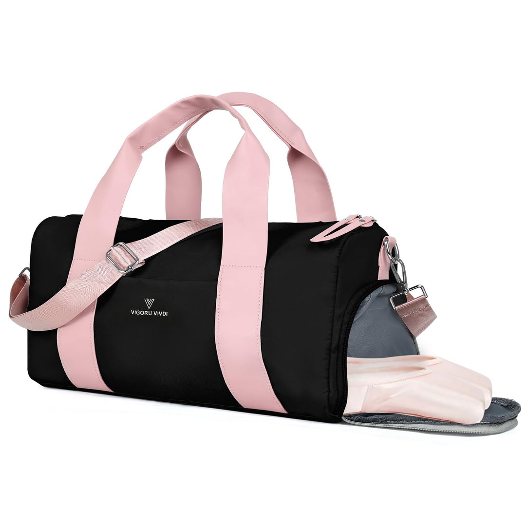 15L Sporttasche Damen, Klein Reisetasche mit Schuhfach &amp; Nassfach, Balletttasche Mädchen für Fitness