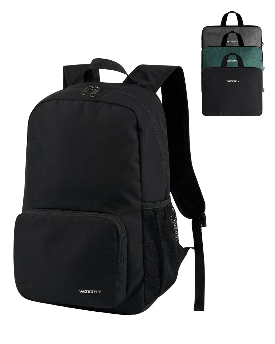 WATERFLY Rucksack Faltbar Tagesrucksack 20L: Wanderrucksack Faltrucksack Leicht Klapprucksack Daypac