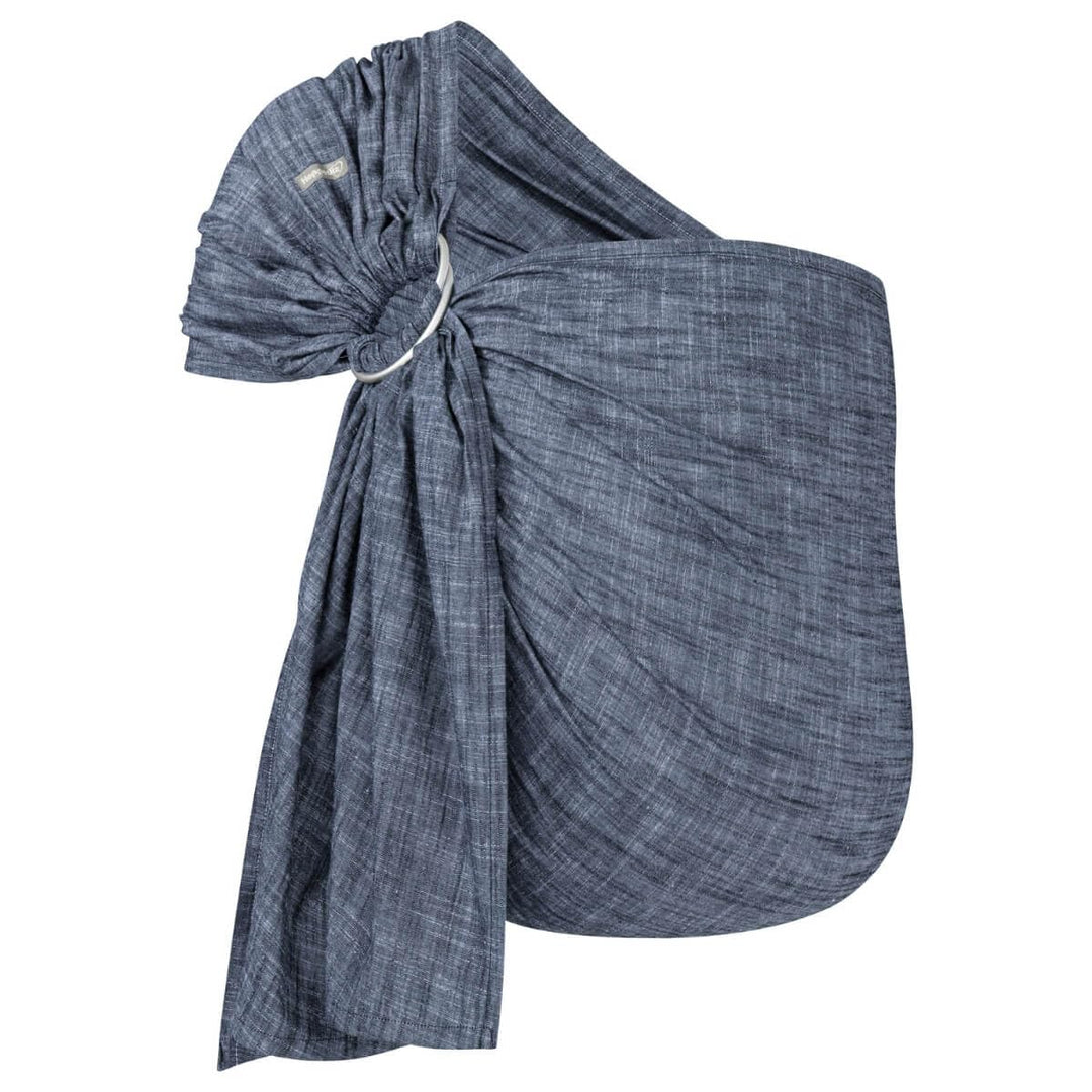 Hoppediz Ring-Sling, Baby-Tragetuch ab Geburt, 100 % schadstoffgeprüfte Baumwolle, Design Denim Deni