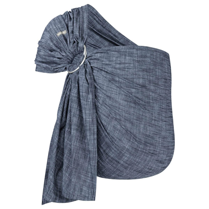 Hoppediz Ring-Sling, Baby-Tragetuch ab Geburt, 100 % schadstoffgeprüfte Baumwolle, Design Denim Deni