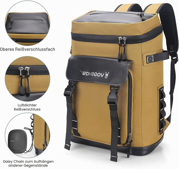 Kühltasche Kühlbox Gross Rucksack Wasserdicht kühlrucksack 30L Picknickrucksack 4 Personen Auslaufsi