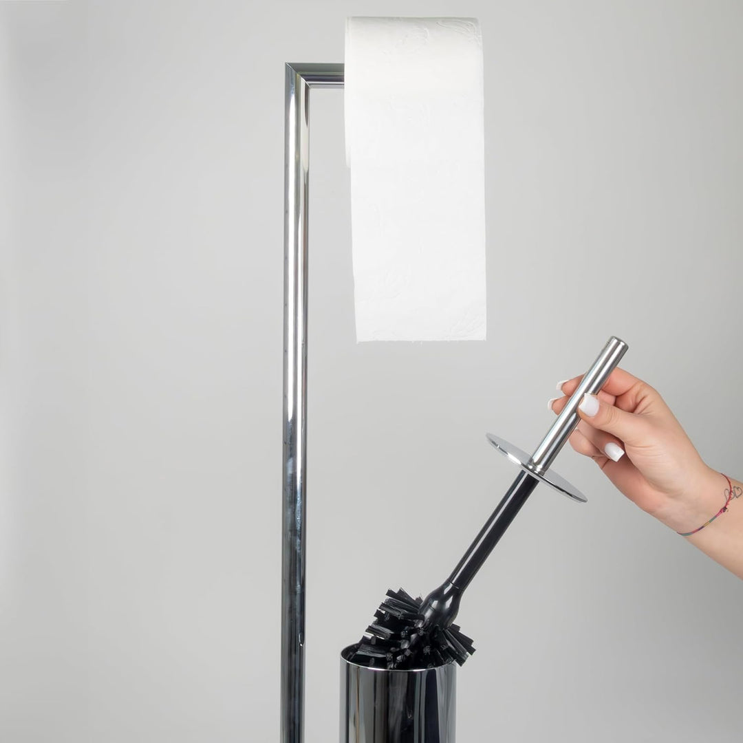 Kela 22490 Toilettengarnitur, WC-Bürstenbehälter und Papierhalterung, Style, Verchromtes Metall, 71c