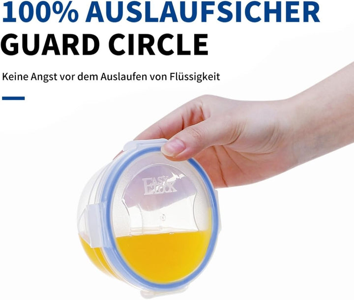 6er-Set Kunststoff Frischhaltedosen mit Deckel 0,3L 0,6L 1,25L BPA-frei Gefrierdosen, Sandwich Box,
