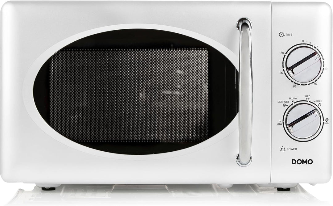 DOMO DO3125 Freistehend Retro Mikrowelle - Timer einstellbar bis zu 30 Minuten - Auftaufunktion - Mi