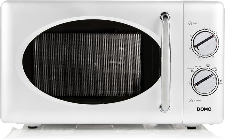 DOMO DO3125 Freistehend Retro Mikrowelle - Timer einstellbar bis zu 30 Minuten - Auftaufunktion - Mi