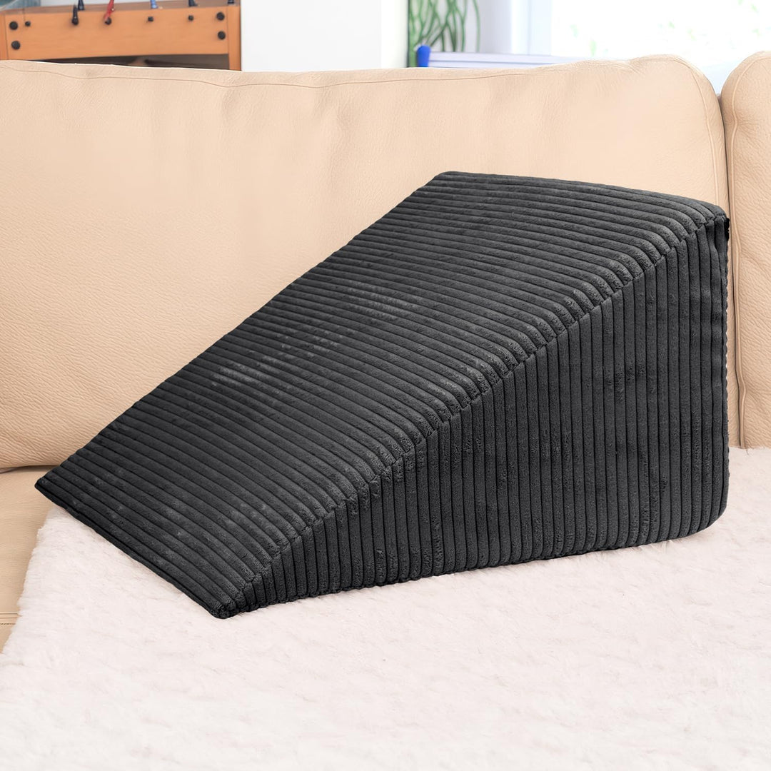 Selfitex Breitcord Keilkissen 60x50x30 cm, Made in Germany, bequemes Lesekissen, Rückenkissen, ergon