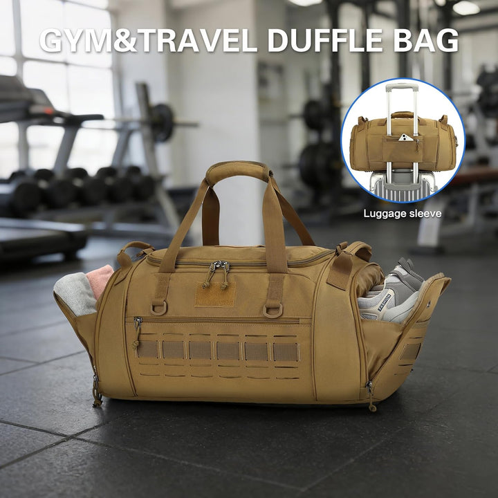 Taktische Sporttasche Herren 45L Reisetasche Mittelgross mit Schuhfach und Laptopfach Leicht Trainin