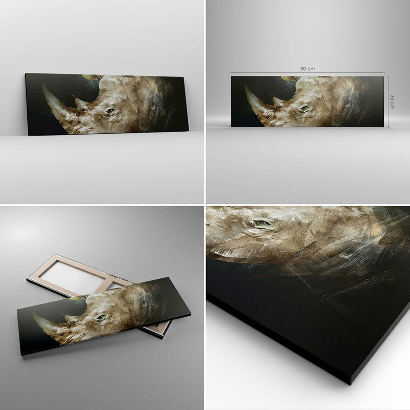 Panorama Bilder auf Leinwand Tier Abstraktion Leinwandbild mit Rahmen 90x30cm Wandbilder Dekoration