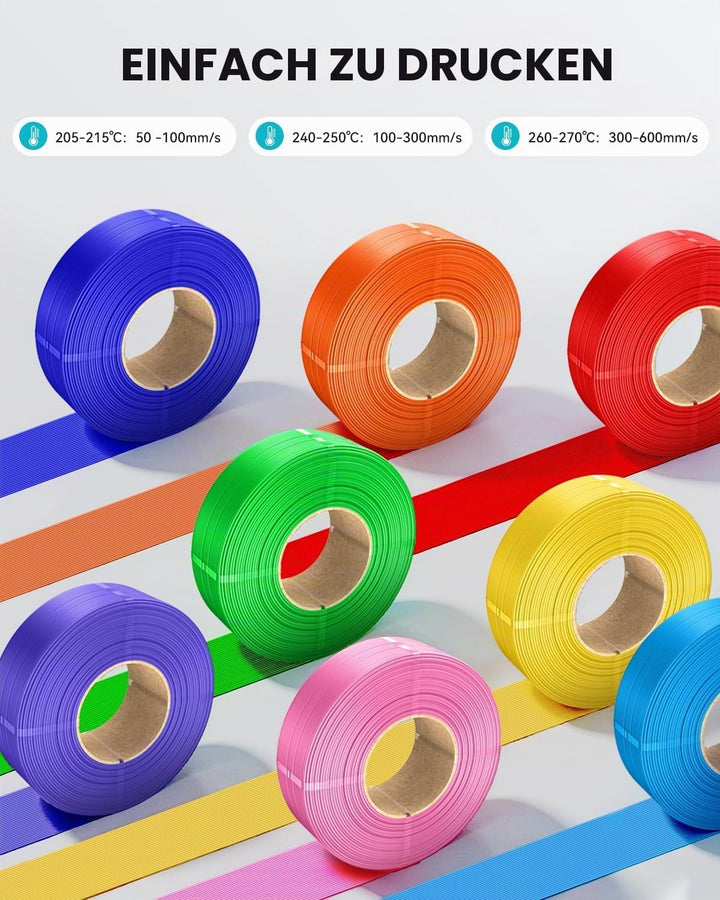 SUNLU Rapid PETG Filament Refill 1.75mm 4KG, 3D Drucker Filament PETG Matt Bündel, No-Spule PETG HF