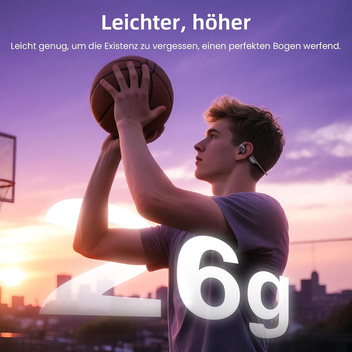 HIFI WALKER Open Ear Kopfhörer, Bluetooth 5.4, 32GB MP3, 15 Std Wiedergabe, HD Anrufe, für Laufen, R