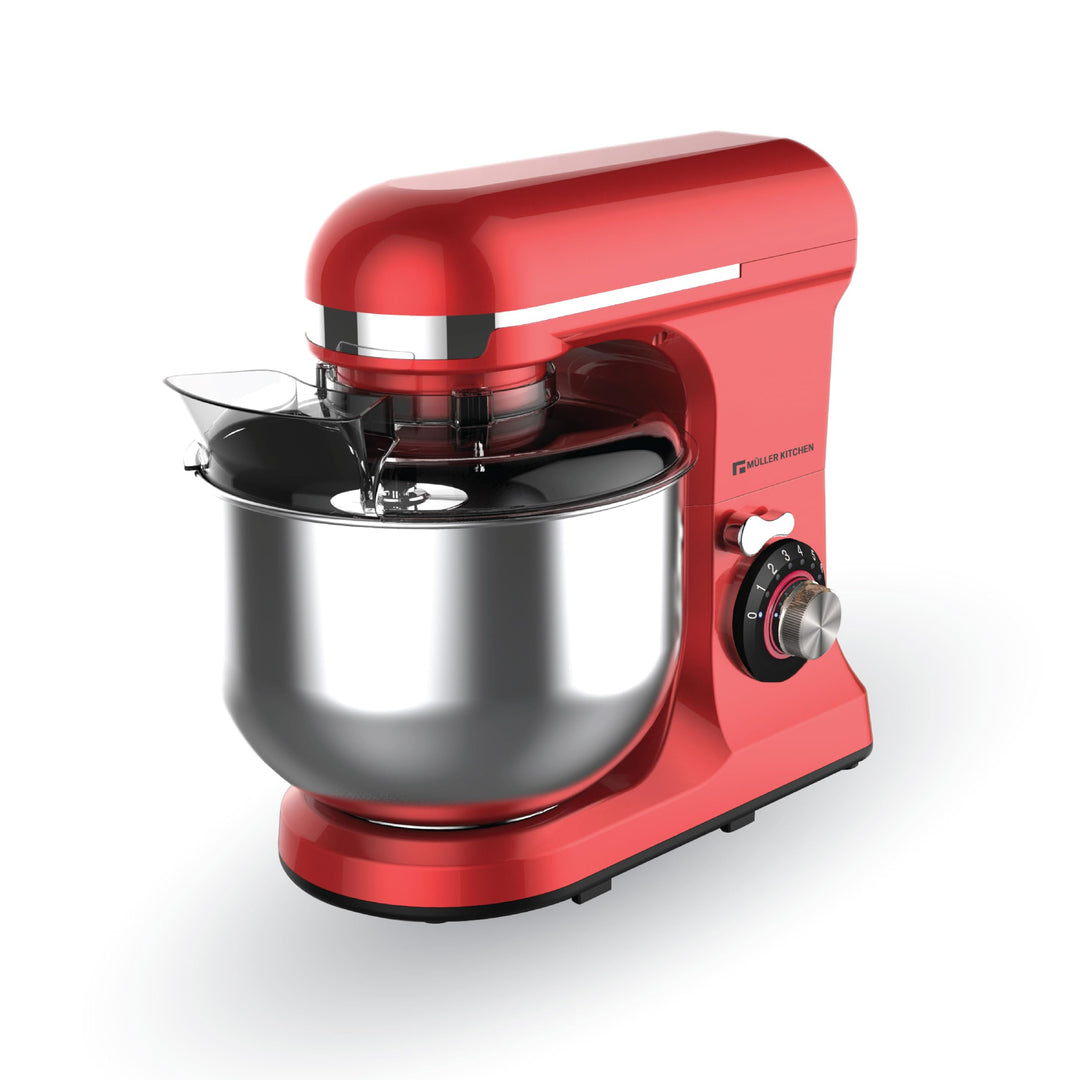 Müller Kitchen MK-6039 Küchenmaschine 7L inkl. Schneebesen, Knethaken und Rührhaken, Staubabdeckung