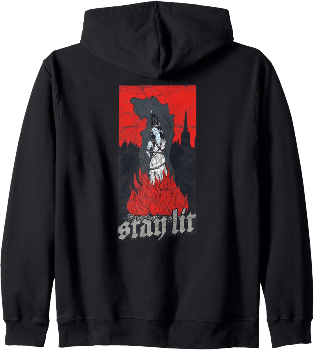 Occult Stay Lit Satan Devil Hell Unholy Antichrist Vintage Kapuzenjacke