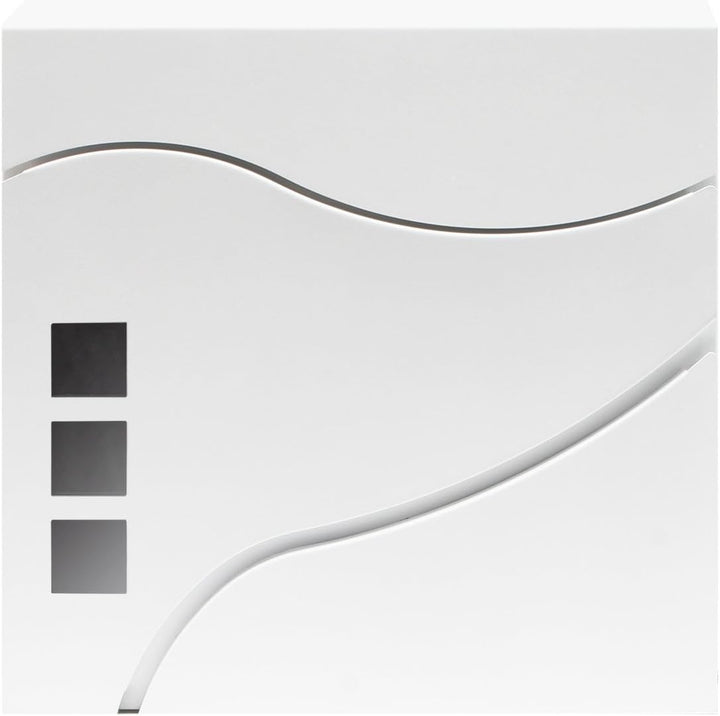 Wiltec Designer Briefkasten V28 weiss 370 x 105 x 370 mm, Wandbriefkasten mit Schloss, Sichtfenstern