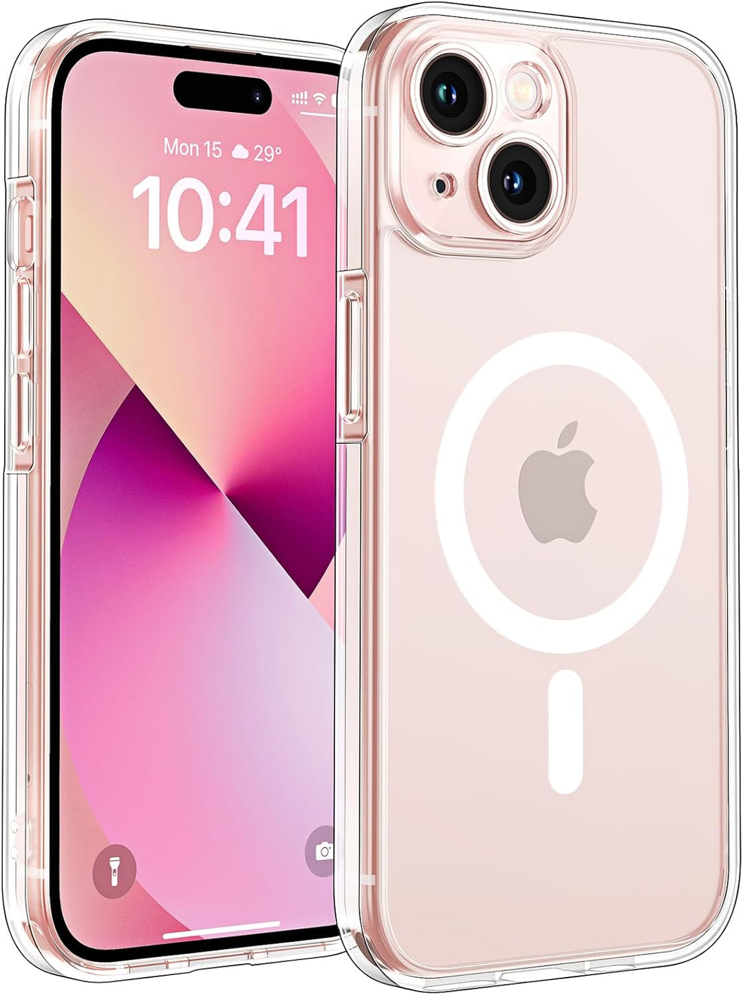 TOCOL 3 in 1 für iPhone 13 Hülle für MagSafe, mit 2 Stück Schutzglas [Schutz in Militärqualität] Sto