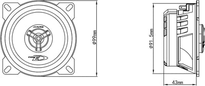 Alpine Electronics 10cm (4-Zoll) 2-Wege Koaxiallautsprecher